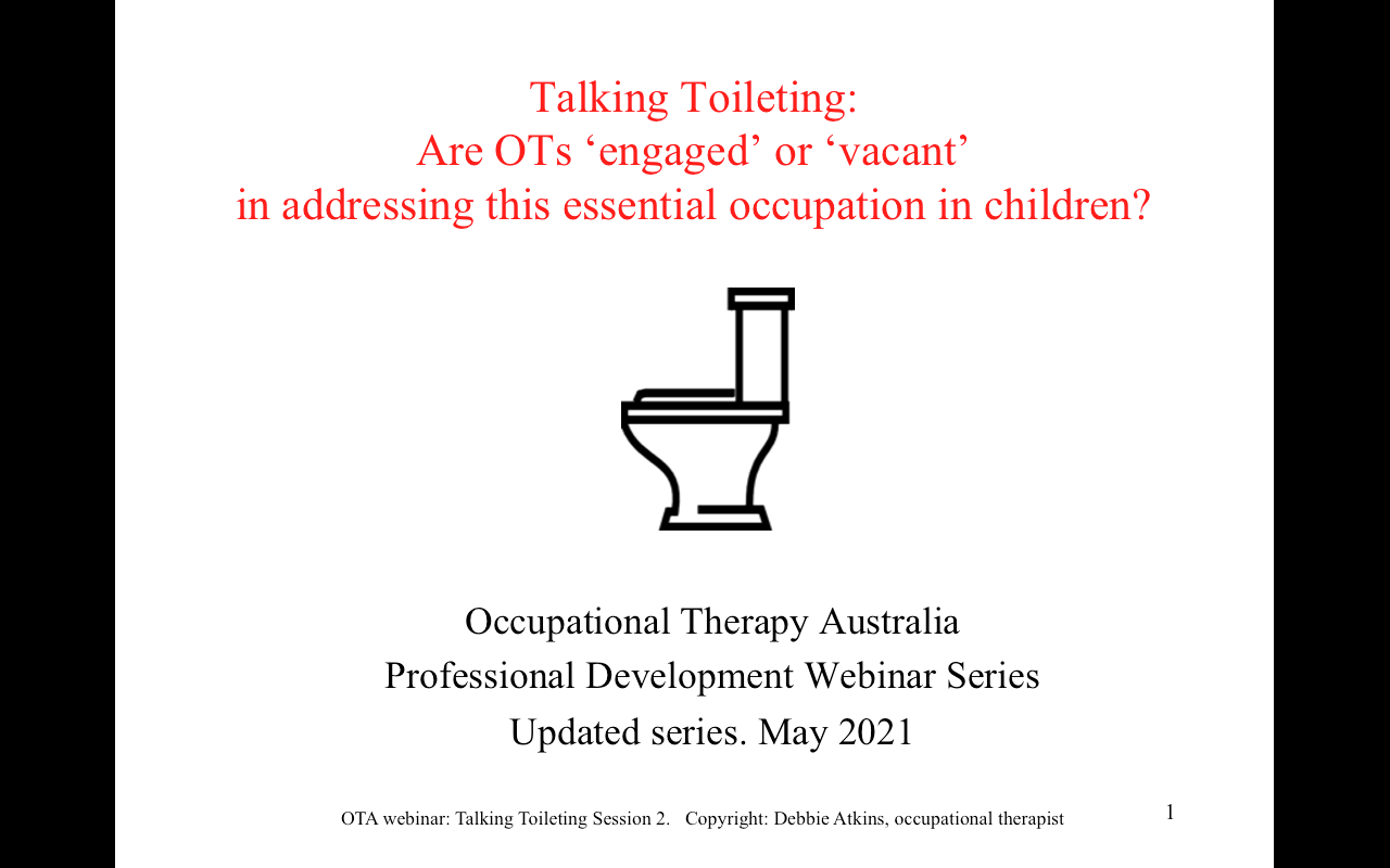 Talking Toileting Webinar for occupational therapists